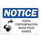 Signmission OSHA Sign, Avoid Contamination Wash Your Hands, 10in X 7in Decal, 7" W, 10" L, Landscape OS-NS-D-710-L-15290 - alternate 1